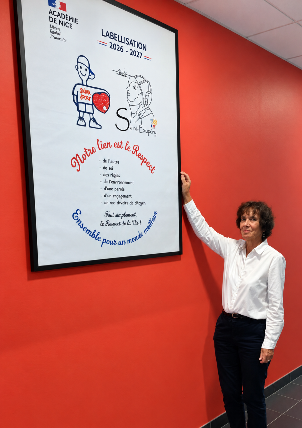 Madame Sylvie Pénicaut, proviseure du lycée Saint-Exupéry, présente le label Solidarsport 2026–2027.